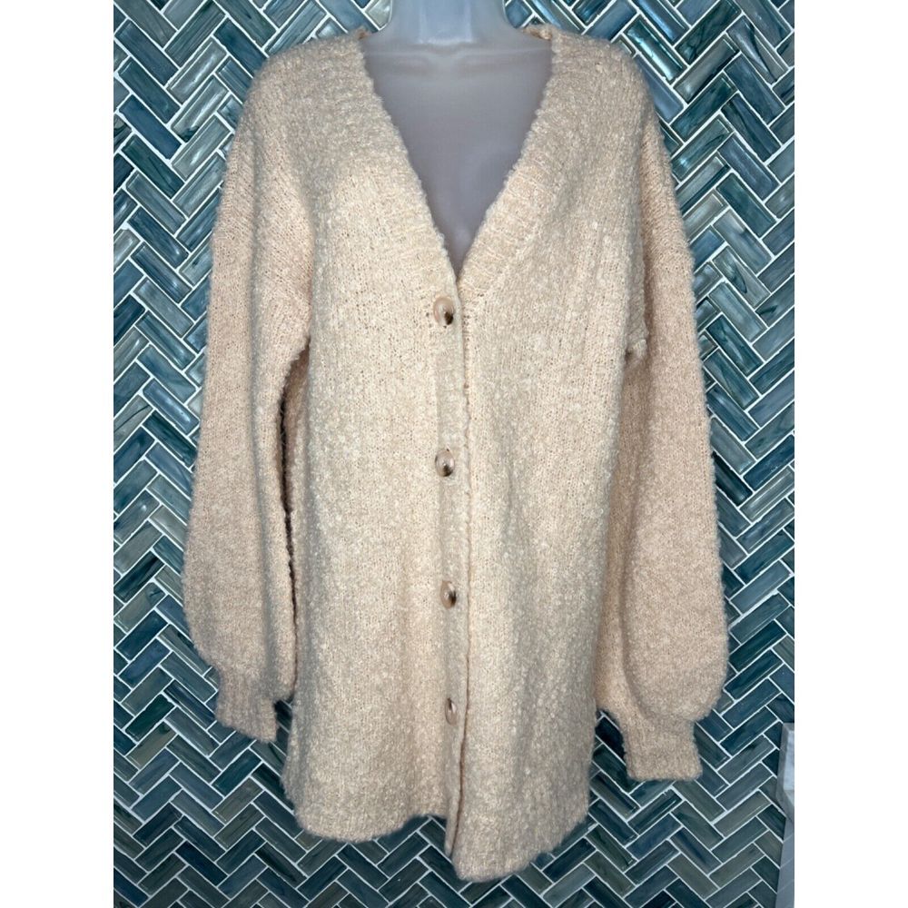 TULAROSA DUSTER BLUSH PINK WOOL ALPACA MOHAIR LONG THICK CARDIGAN SWEATER SMALL